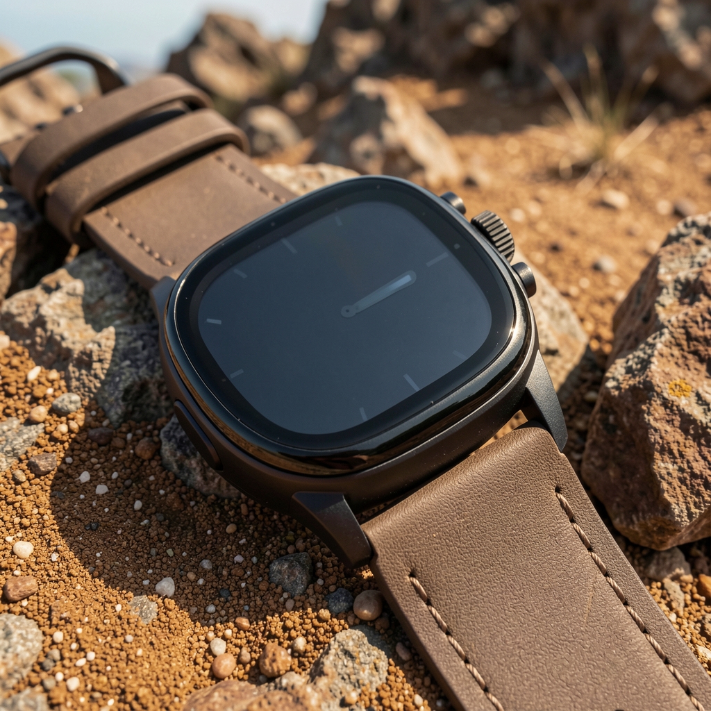 Kayalık arazi için tasarlanmış outdoor akıllı saat yakın plan kayış detayı