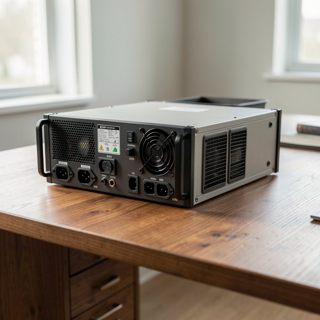 Jackery Explorer 500 taşınabilir güç istasyonu ahşap masa üzerinde