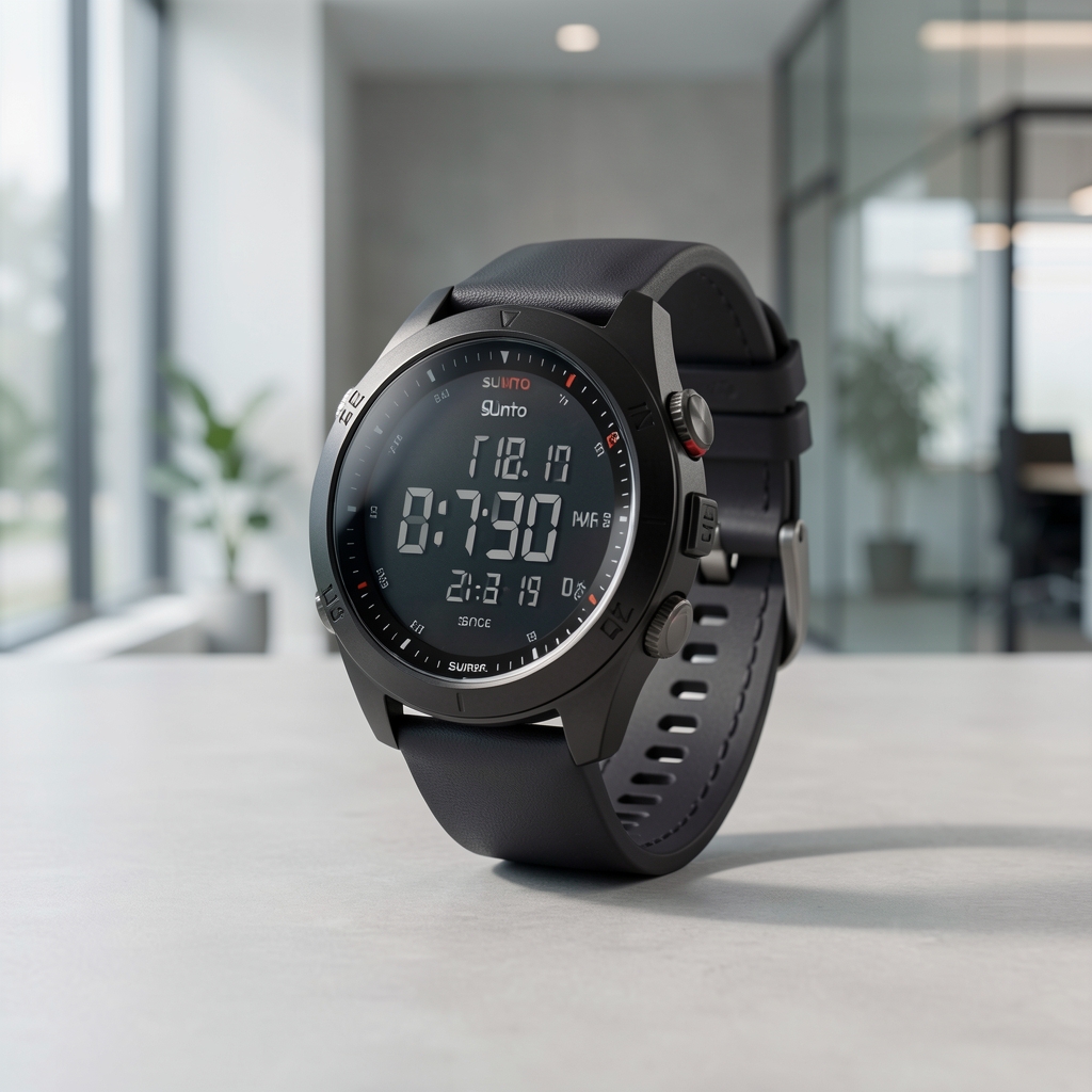 Suunto 9 Peak Pro ultra ince outdoor GPS saat siyah deri kayış üzerinde